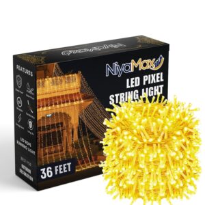 36 feet warm-white LED fairy string lights on waterproof copper wire for bedroom, garden, party and festive decoration