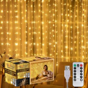 300 LED warm white curtain string light – best decorative curtain lights under 1000