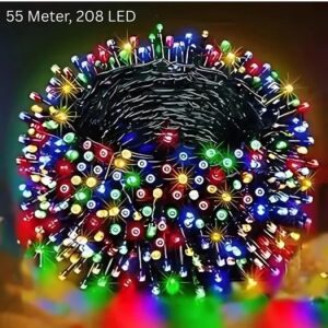 55 meter multicolor LED string lights 208 LEDs – best long string lights under 1000