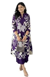 Pure cotton printed kurta and palazzo set for women by MEERA FAB