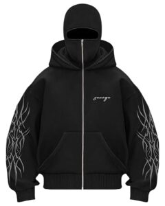 Men’s ninja balaclava hoodie with front zipper
